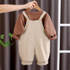 Olive Brown 3D Animal Dungaree With Brown T-Shirt