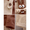 Olive Brown 3D Animal Dungaree With Brown T-Shirt