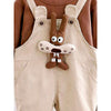 Olive Brown 3D Animal Dungaree With Brown T-Shirt