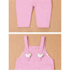 Pastel Pink Duck Dungaree With Frill T-Shirt And Matching Sling Bag