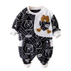 Black & White Dotted Teddy 2Pcs Tracksuit Set