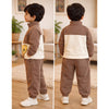 Brown Crew Neck 3D Lion Fleece Winter Tracksuit