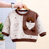 Cream & Brown Dotted Teddy 2Pcs Tracksuit Set