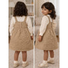 Beige Quilted Pinafore Dress With Inner Top