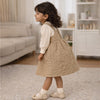 Beige Quilted Pinafore Dress With Inner Top