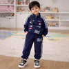 Sporty Navy Tracksuit Set With Matching Sling Bag