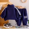 Sporty Navy Tracksuit Set With Matching Sling Bag