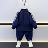 Sporty Navy Tracksuit Set With Matching Sling Bag