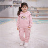 Pink Crochet Floral Frill Fleece Winter Tracksuit