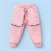 Pink Crochet Floral Frill Fleece Winter Tracksuit