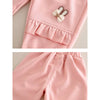 Pink Ruffle Shoulder Tracksuit