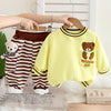 Yellow & Brown Pocket Bear Fleece Winter Tracksuit