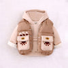 3 Pcs Winter Set | Beige Brown Paw, Hoodie, Tshirt & Pants