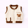 3 Pcs Set | Beige Teddy Knitted Vest, Checkered Shirt & Pants