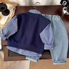 3 Pcs Set | Navy Horse Blue Sweater Vest, Checkered Shirt & Denims Set