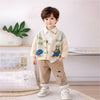 3 Pcs Set | Plane & Sun Shirt, Ted Cardigan & Pants Set