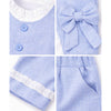 3 Pcs Set | Blue Side Bow Jacket, Shirt & Matching Pants Partywear Set