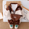 3 Pcs Set | Brown & Cream Tracksuit With And Matching Sling Bag