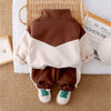 3 Pcs Set | Brown & Cream Tracksuit With And Matching Sling Bag