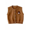 3 Pcs Set | Brown Teddy Vest, Checkered Shirt & Beige Pants