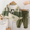 3 Pcs Set | Green Jacket, White T-Shirt & Pants With Sling Bag