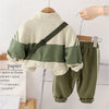 3 Pcs Set | Green Jacket, White T-Shirt & Pants With Sling Bag