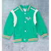 3Pcs Green & Orange Varsity Jacket With Matching Tracks