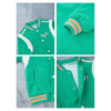 3Pcs Green & Orange Varsity Jacket With Matching Tracks