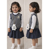 3 Pcs Set | Grey Labu Vest, Frill Inner T-Shirt & Skirt Partywear