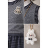 3 Pcs Set | Grey Labu Vest, Frill Inner T-Shirt & Skirt Partywear