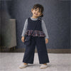 3 Pcs Set | Navy Sleevless Top, T-Shirt &Wide Leg Pants With Sling Bag
