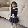 3 Pcs Set | Navy Labu Vest, Frill Inner T-Shirt & Skirt Partywear