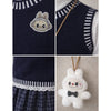 3 Pcs Set | Navy Labu Vest, Frill Inner T-Shirt & Skirt Partywear