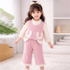 3 Pcs Set | Pink Frill Pocket Vest, Shirt & Matching Pants