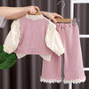 3 Pcs Set | Pink Frill Pocket Vest, Shirt & Matching Pants