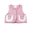 3 Pcs Set | Pink Frill Pocket Vest, Shirt & Matching Pants