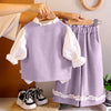 3 Pcs Set | Purple Bow Jacket, Shirt & Matching Pants Partywear Set