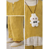 3 Pcs Set | Yellow Layered Top, White T-Shirt With Frill Pants Partywear Set