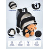 Black & Brown Teddy Tiny Toddlers Backpack with Removable Soft Toy for nursery and Playgroup