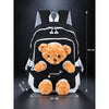 Black & Brown Teddy Tiny Toddlers Backpack with Removable Soft Toy for nursery and Playgroup
