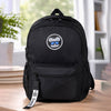 Solid Black Ted Glasses Badge School Backpack