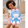 Blue & White Teddy Tiny Toddlers Backpack with Removable Soft Toy for nursery and Playgroup