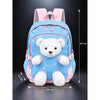 Blue & White Teddy Tiny Toddlers Backpack with Removable Soft Toy for nursery and Playgroup