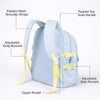 Pastel Blue Bow Multi-Pocket School Backpack