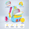 Blue & Yellow Tiger Tiny Toddlers Backpack with Removable Soft Toy for nursery and Playgroup