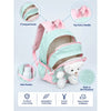 Green & White Teddy Tiny Toddlers Backpack with Removable Soft Toy for nursery and Playgroup