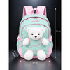 Green & White Teddy Tiny Toddlers Backpack with Removable Soft Toy for nursery and Playgroup
