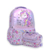 2Pcs Set Of Hologram Unicorn School Backpack & Matching Lunchbag