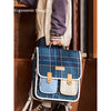 Blue Scottish Plaid Checks Rectangle Style Backpack
