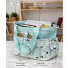 Mint Dog Print 2 Pcs Combo Set - Matching Backpack & Tote Bag with Detachable Pouch